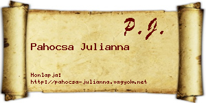 Pahocsa Julianna névjegykártya